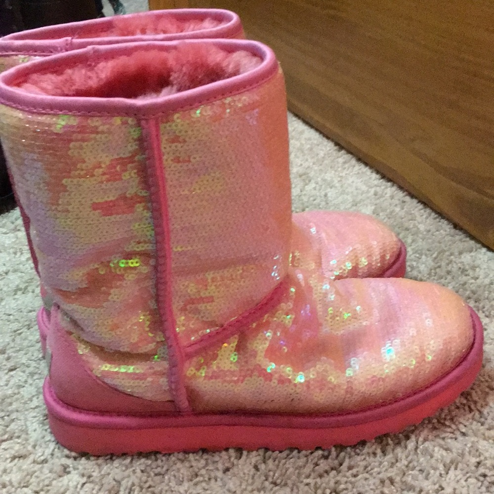 Pink sparkly UGG boots